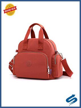 Nylon Backpack Crossbody Shoulder Bag USB Charging Port Lightweight
